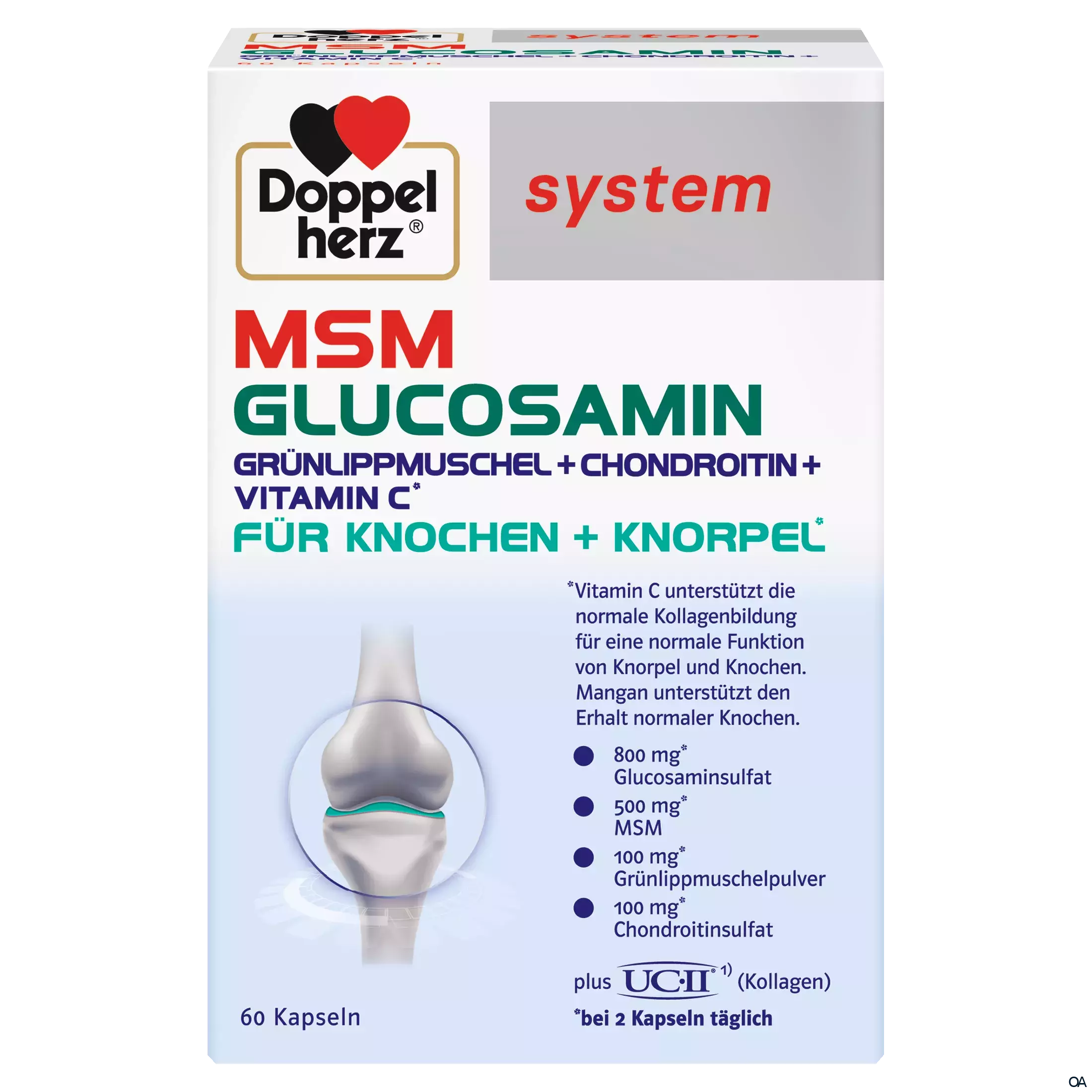 Doppelherz system MSM Glucosamin GRÜNLIPPMUSCHEL + CHONDROITIN + VITAMIN C Kapseln