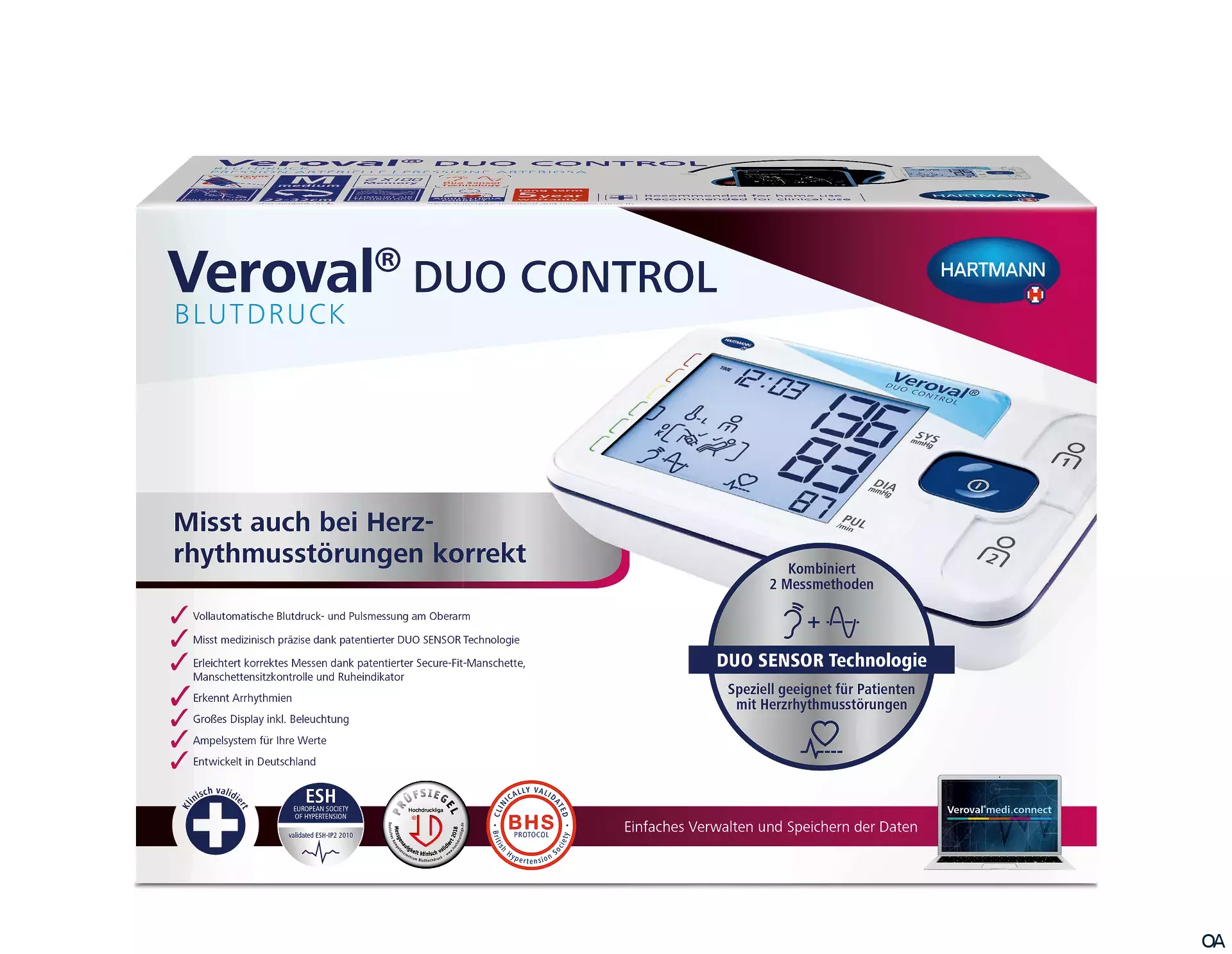 Veroval® DUO CONTROL mit "Secure fit"-Manschette, medium 22-32 cm