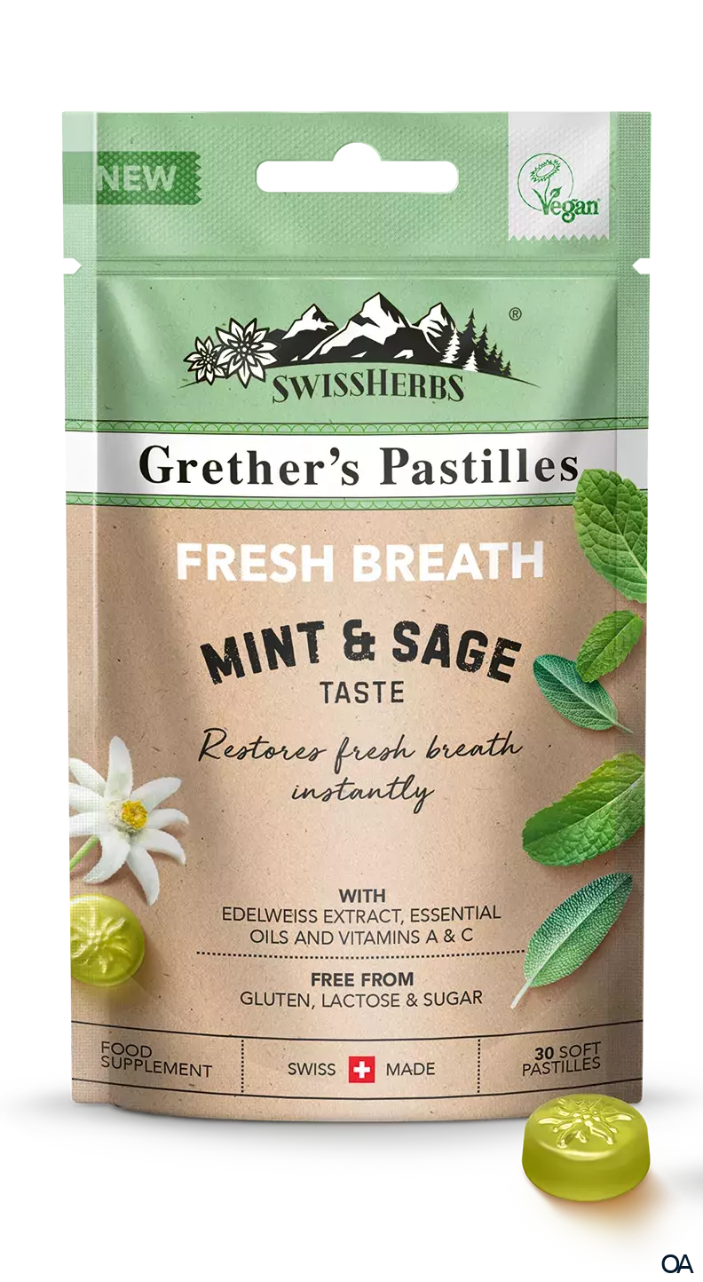 Grether’s Swiss Herbs Pastilles Fresh Breath zuckerfrei