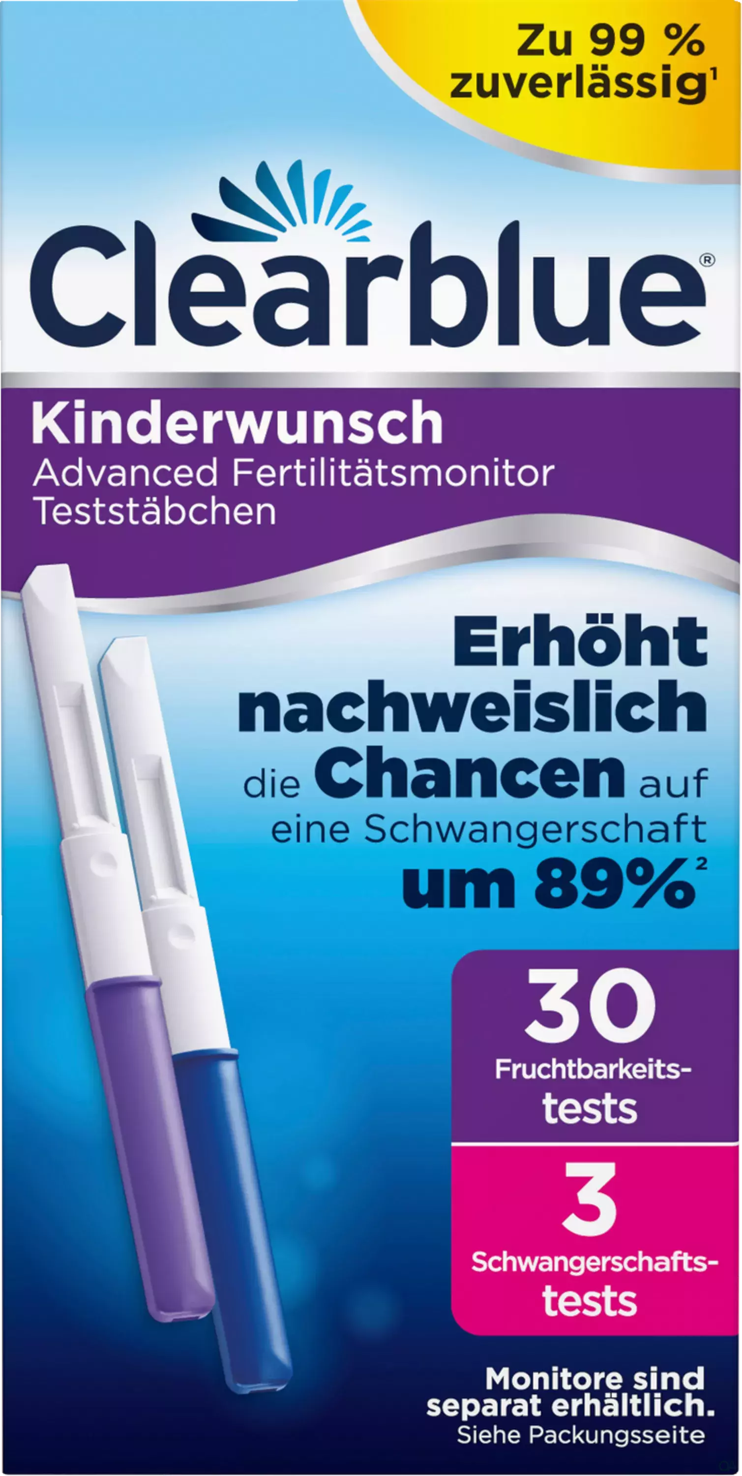 Clearblue Kinderwunsch Advanced Fertilitätsmonitor Teststäbchen