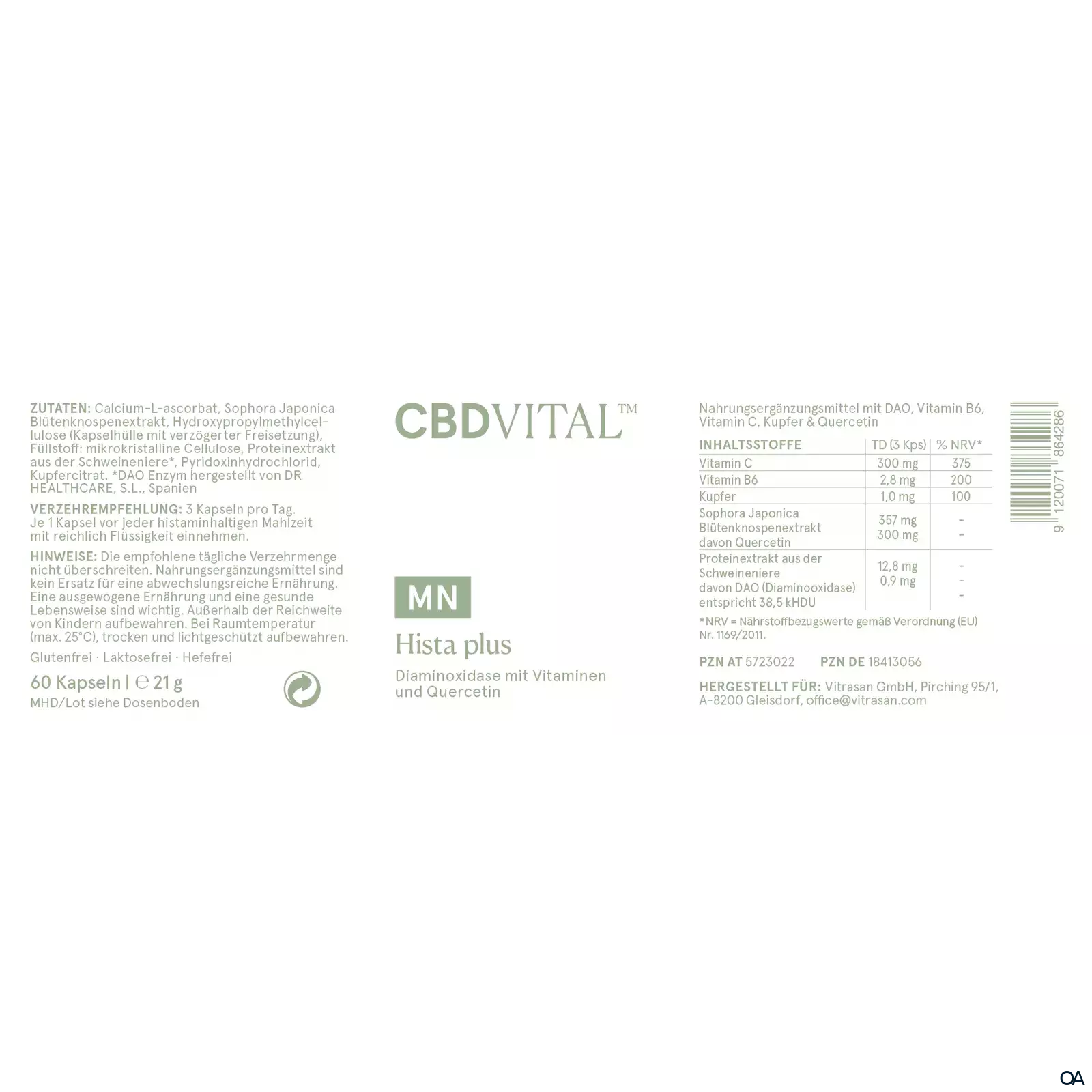 CBD VITAL Hista plus Kapseln