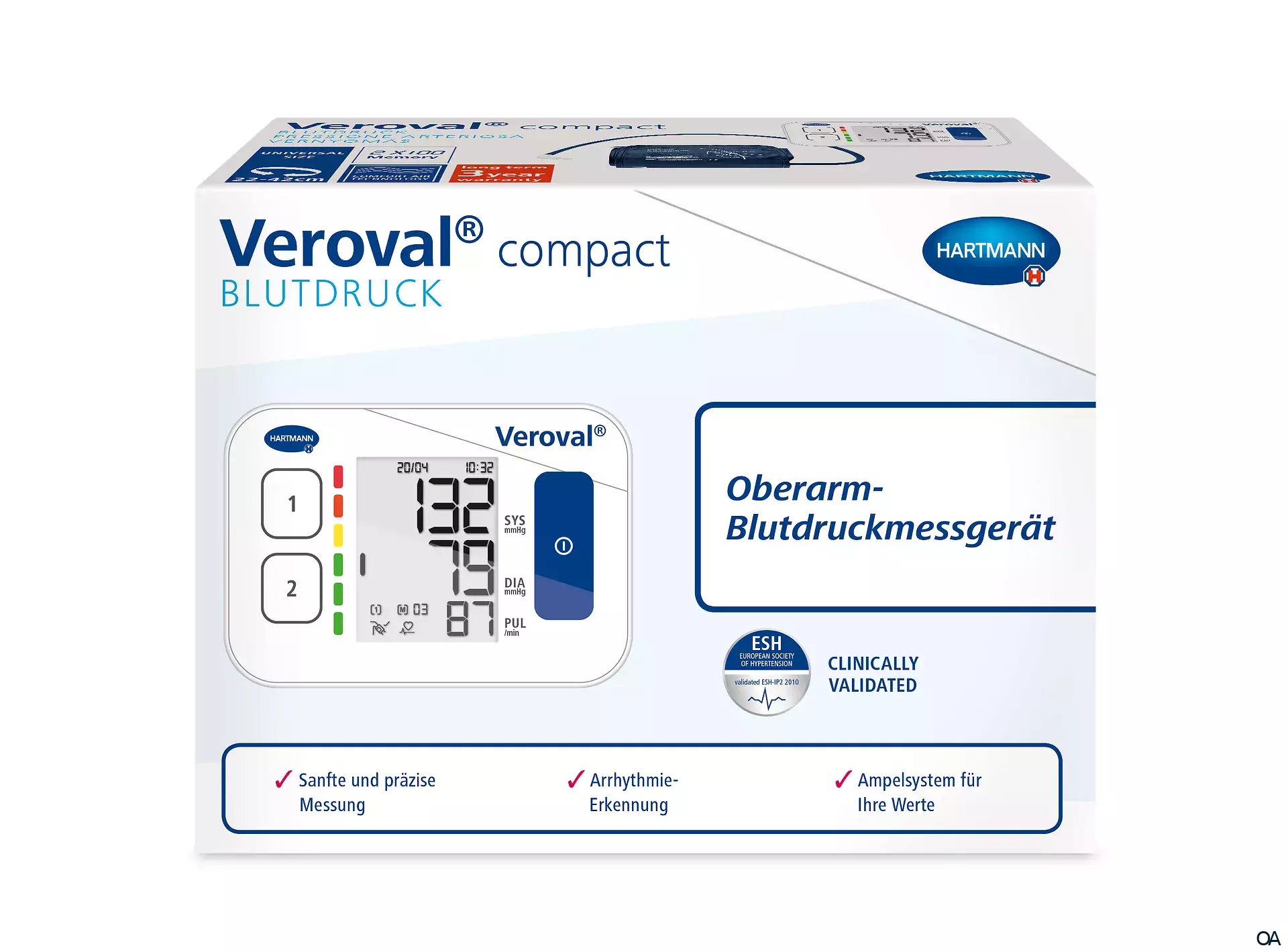 Veroval® COMPACT Oberarm-Blutdruckmessgerät mit Universalmanschette 22-42 cm