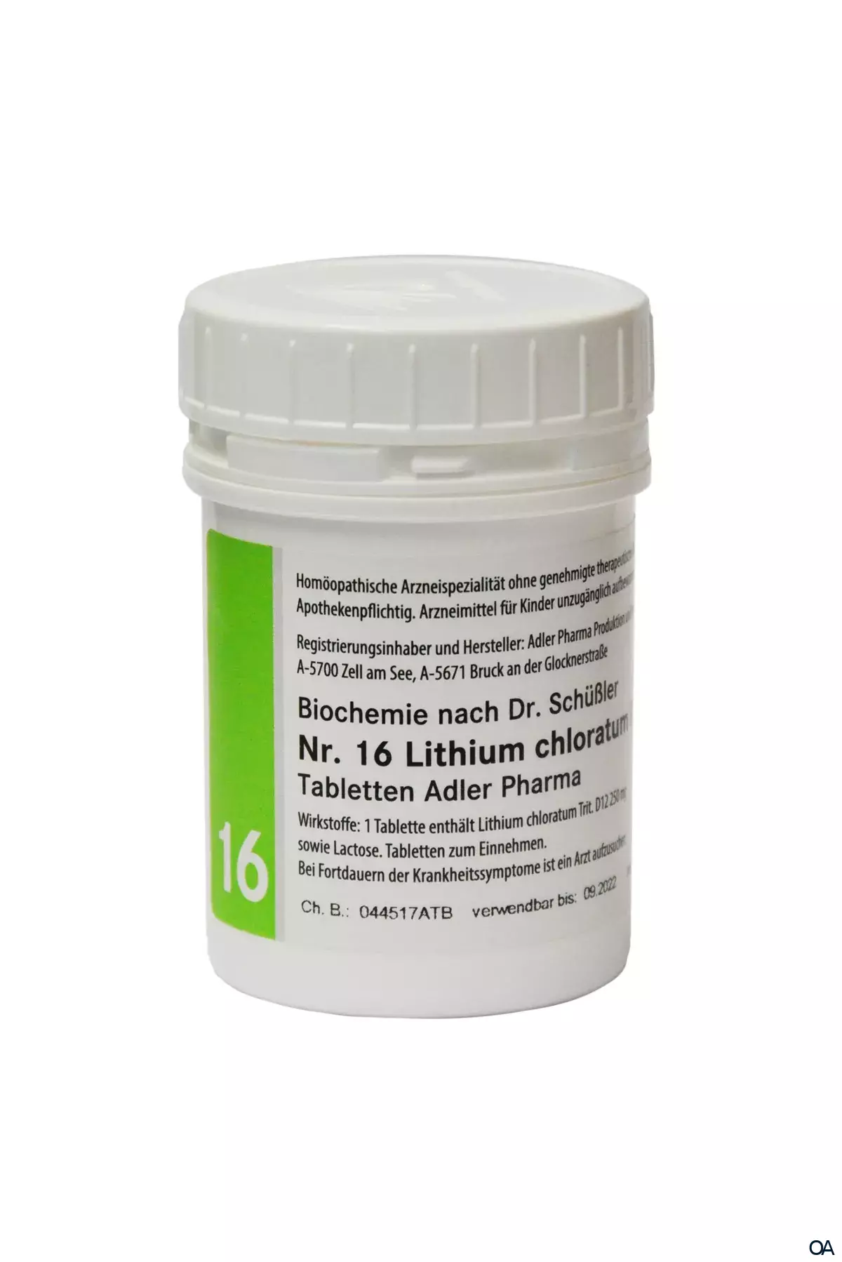 Schüßler Salz Adler Nr. 16 Lithium chloratum D12 Tabletten