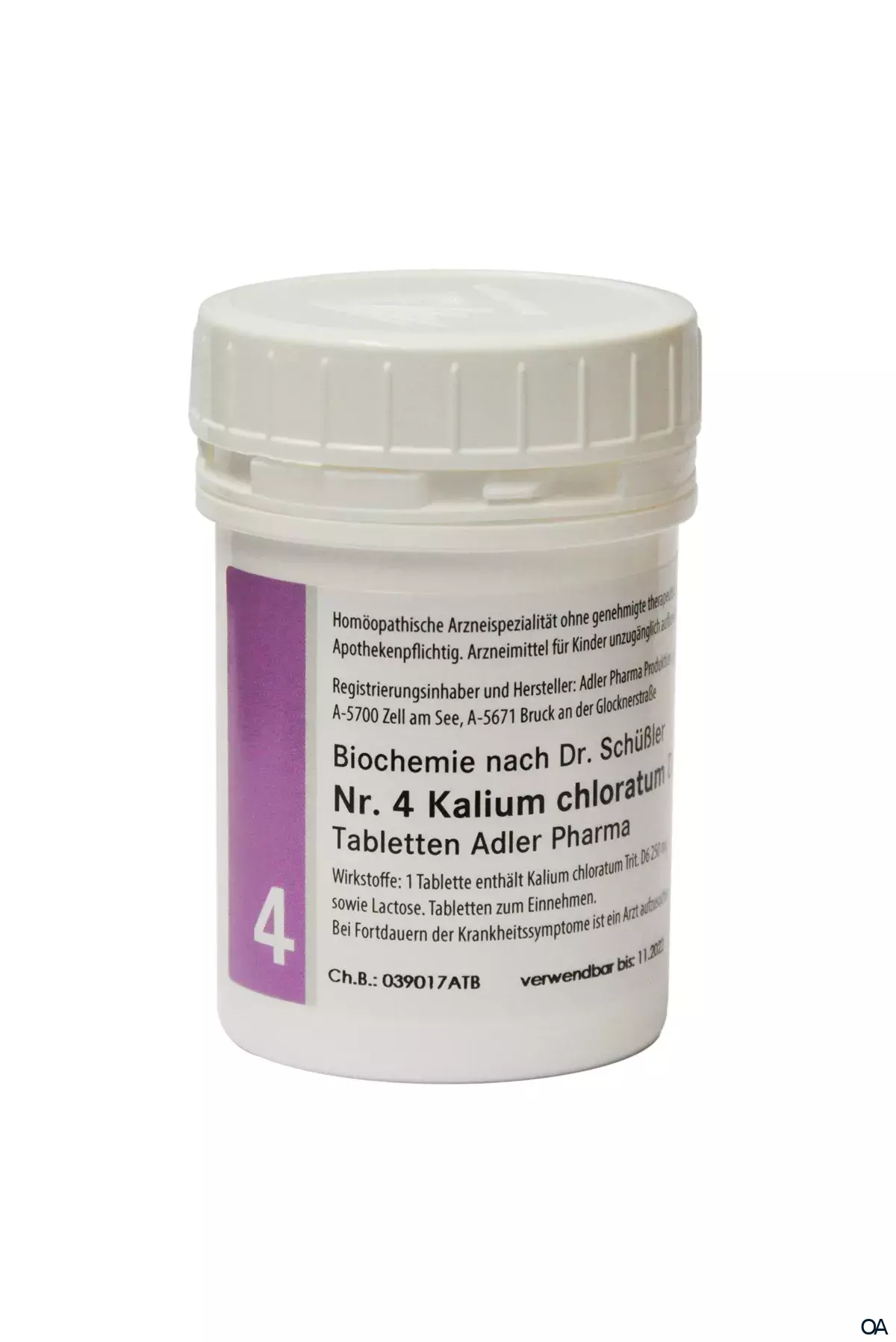 Schüßler Salz Adler Nr. 4 Kalium Chloratum D6 Tabletten