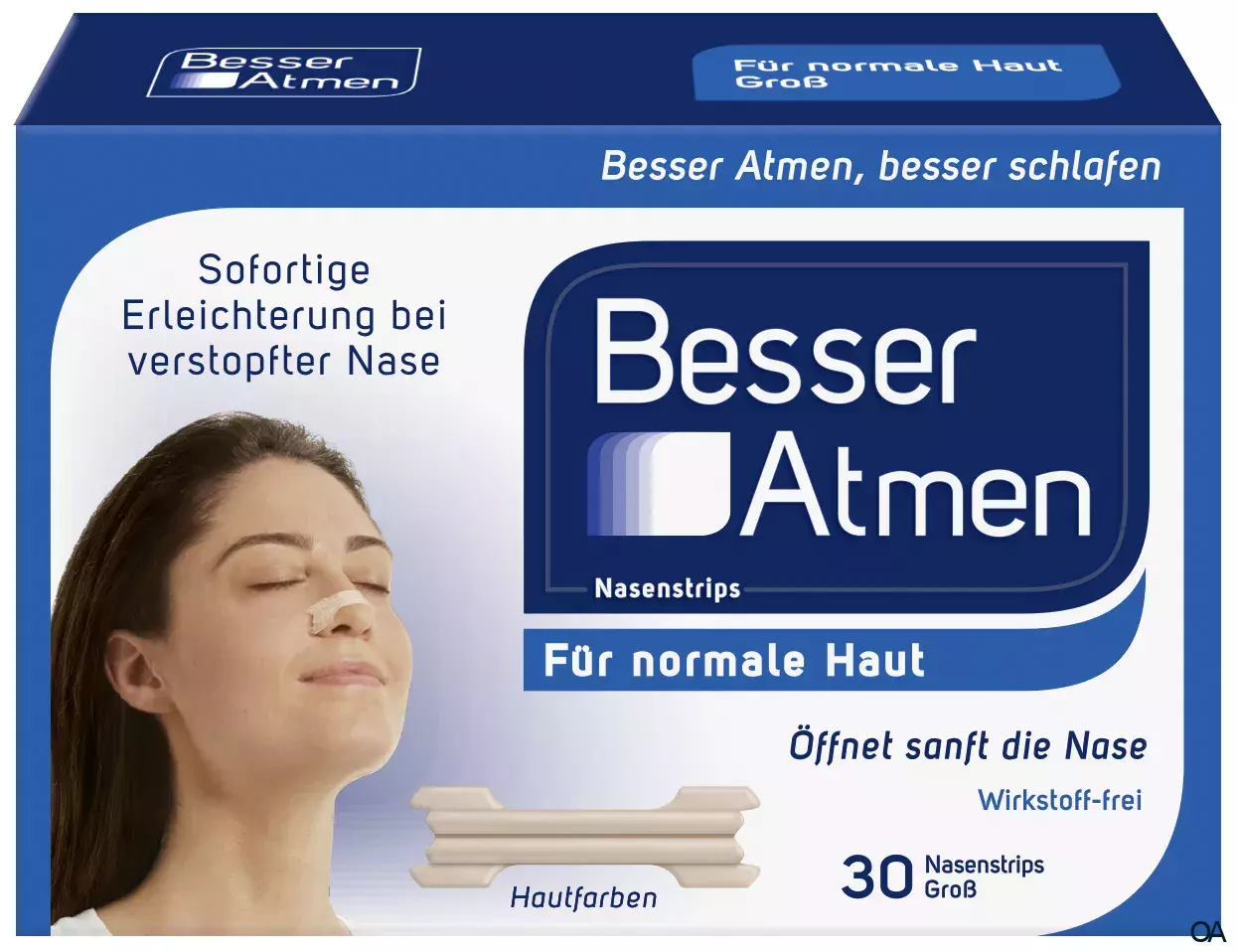 Besser Atmen Breathe Right® Nasenstrips Groß Beige