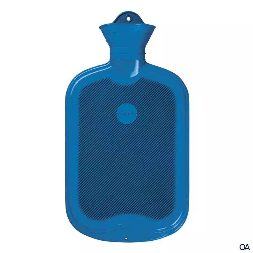 Sänger Wärmeflasche Gummi beidseitig mit Lamelle Blau 2,0 L