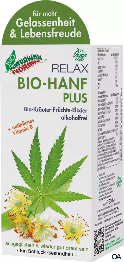 Bio Naturvital Florian Relax Bio-Hanf Plus Bio-Kräuter-Früchte-Elixier