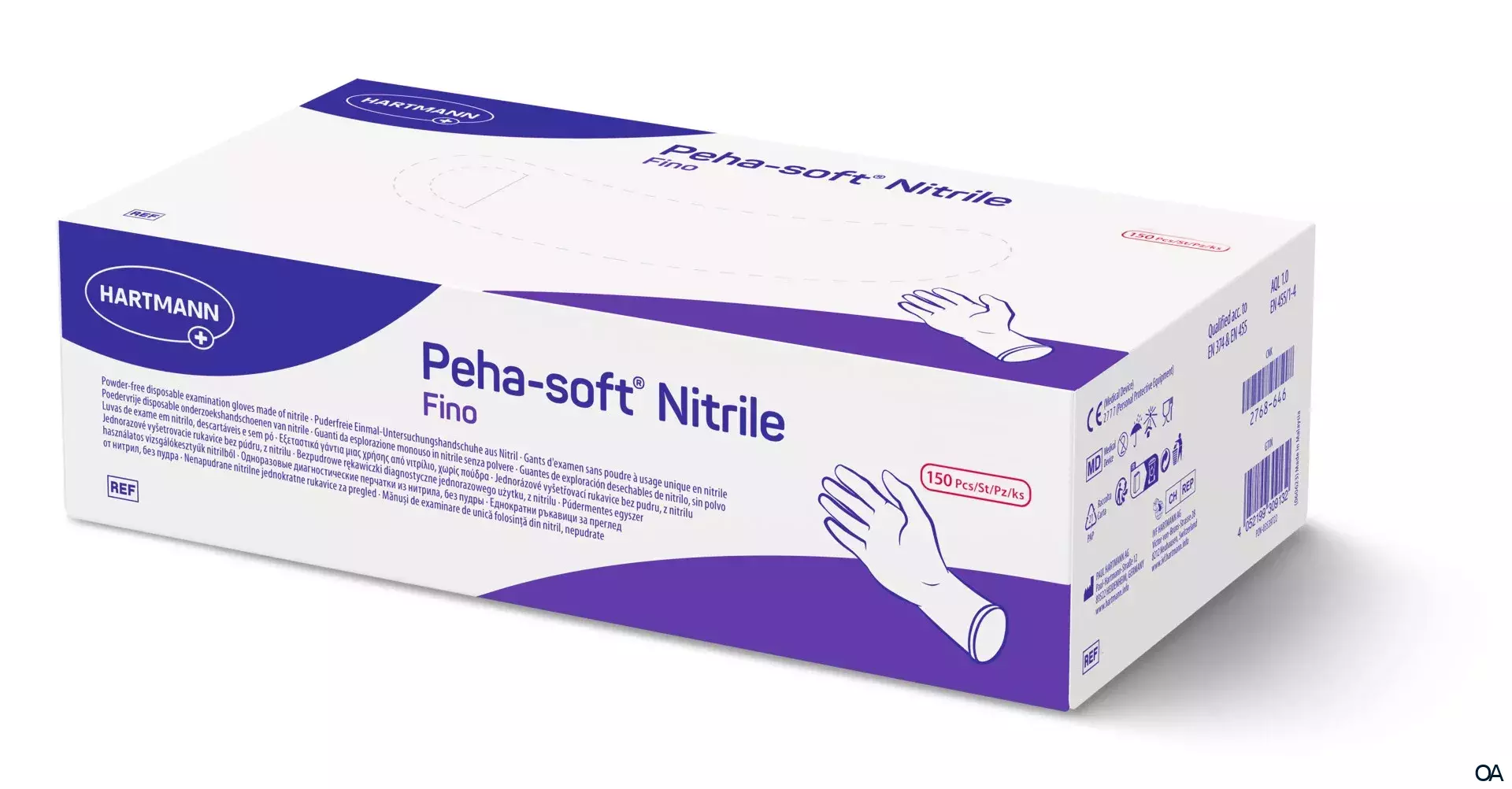 Peha-soft® nitrile fino puderfrei Untersuchungs- und Schutzhandschuh unsteril, Größe M