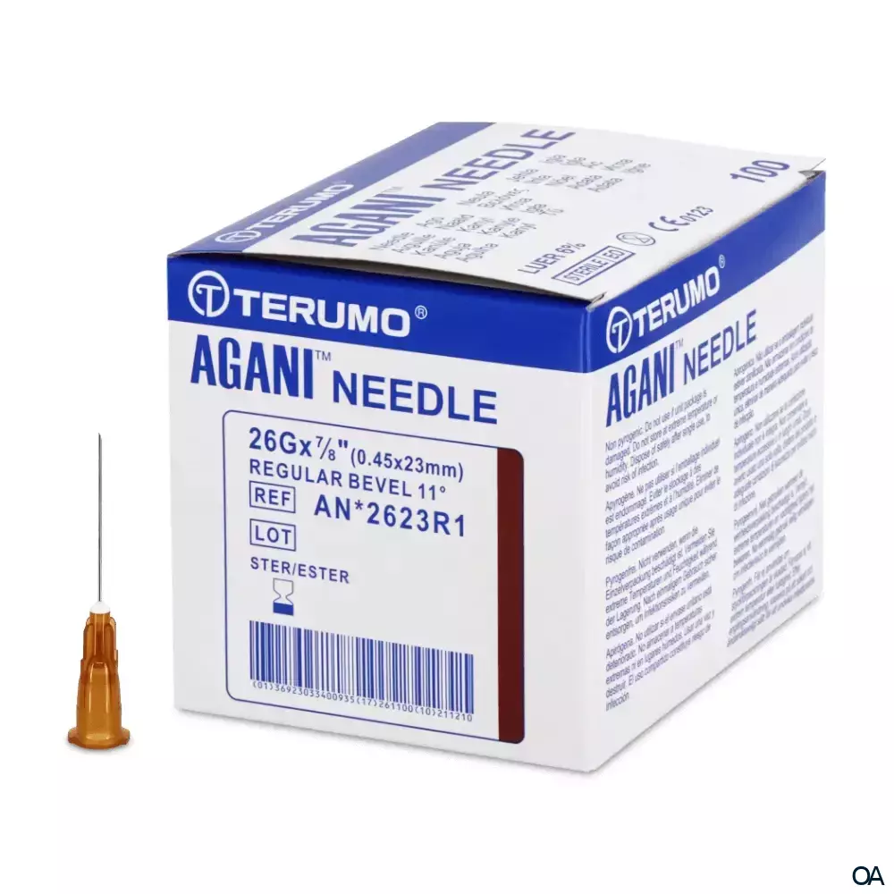 Terumo® Agani™ Einmal-Kanülen 26G, Ø 0,45 x 23 mm, braun, Nr. 18