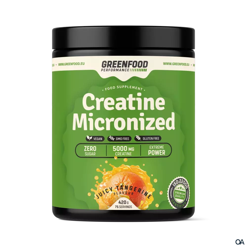 GreenFood Nutrition Performance Creatine Micronized Pulver Juicy Tangerine