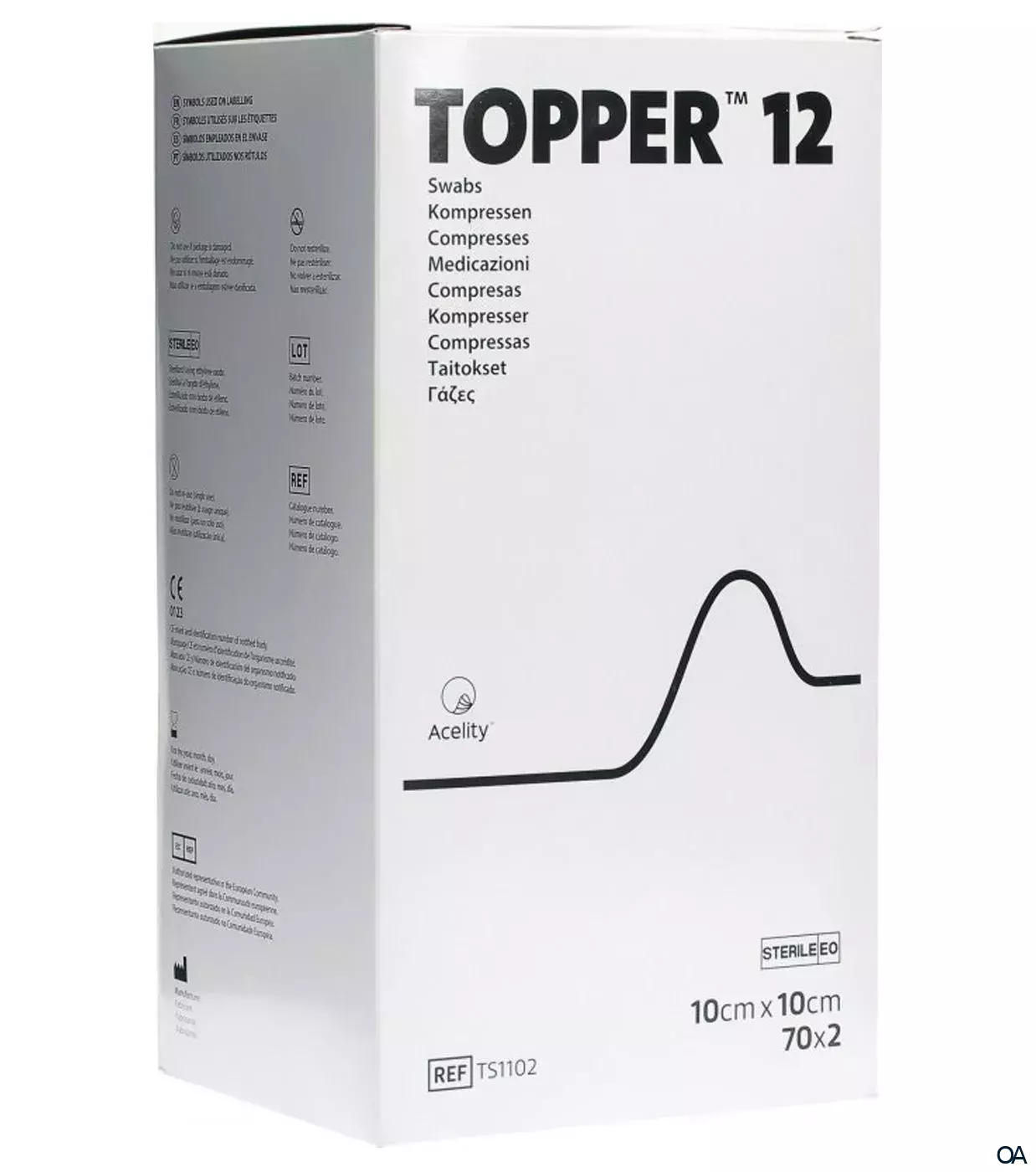 3M Topper 12 sterile Kompressen 10 x 10 cm, 70 x 2 Stück