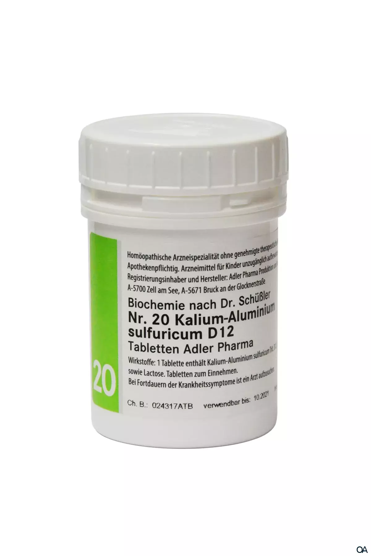 Schüßler Salz Adler Nr. 20 Kalium-Aluminium-sulfuricum D12 Tabletten